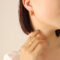 [316L鈦鋼]珍珠鋯石C形耳環F601 - F602-金色锆石耳环