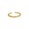 [925純銀]不規則面紋理質感戒指 - 18K金色, 开口可调节