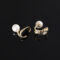 [蚊香盤]銅-法式高級珍珠耳環 - 耳骨夹。一对价格。金色