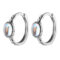 [925純銀]個性月光石圓圈耳環 - 银色, 925银