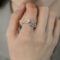 [925純銀]不規則珍珠戒指YC4095R - 线条珍珠戒指-白金色, #13号【可调节12-14号】