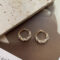 [925純銀]小眾設計圈圈耳環YC6540E - 珍珠耳扣-黄金色, 925银