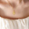 [316鈦鋼]人像鑲嵌鋯石橢圓牌耳環F093 - P472-金色项链-40+5cm