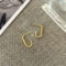 [925純銀]U形彈簧橢圓耳環YC6601E - 弹簧几何耳钉-黄金色, 925银
