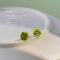 [925銀針]森系花朵氣質耳環 - 584绿色花