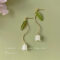 [925銀針]清新琉璃花朵耳環 - 1035长款琉璃耳环