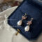 [925銀針]鋯石珍珠設計耳環 - A122锆石珍珠