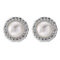 [925純銀]珍珠氣質淩紋耳環 - 素银色, 925银