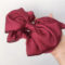多層緞面蝴蝶結髪夾 - 酒红色法式蝴蝶结发夹