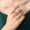 [316L鈦鋼]設計感鑲嵌鋯石戒指A152 - A152-钢色戒指-6号, 开口可调节