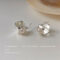 [925銀針]極簡珍珠方形耳環B-528 - B-528淡水珍珠耳扣