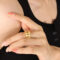 [316L鈦鋼]金圍欄格時尚戒指A405 - A405-金色戒指开口不可调节, 7号