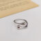 [925純銀]小眾不規則設計戒指YC4246R - 水滴戒指-白金色, 开口可调节
