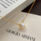 [925純銀]法式復古方形珍珠項鏈YC1860N - 珍珠项链-黄金色, 925银