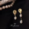 [925銀針]法式珍珠設計耳環A579 - A579淡水珍珠