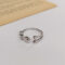 [925純銀]小眾不規則設計戒指YC4246R - 水滴开叉戒指-白金色, 开口可调节