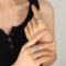 [316L鈦鋼]金圍欄格時尚戒指A405 - A405-钢色戒指开口不可调节, 7号