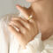 [316L鈦鋼]法式風淡水珍珠戒指A115 - A115-金色戒指, 6号