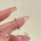 [925純銀]三件套愛心鋯石戒指 - 闪钻爱心戒指-白金色, 开口可调节