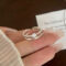 [925純銀]雙層設計鋯石戒指YC4279R - 锆石双层戒指-银色, #12号【可调节11-13号】