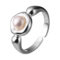 [925純銀]不規則圓形珍珠戒指 - 银色, 开口可调节