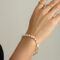 [316L鈦鋼]幾何型珍珠手鏈E375 - E375-金色手链-17cm