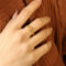 [316L鈦鋼]鑲嵌鋯石戒指A423 - A423-金色锆石戒指-开口可调节, 7号