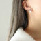 [316L鈦鋼]蝴蝶結珍珠耳環 - F450钢色耳饰一对