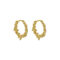 [925純銀]不規則面紋理耳環 - 18K金色, 925银