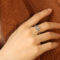 [316L鈦鋼]鑲嵌鋯石戒指A423 - A423-钢色锆石戒指-开口可调节, 7号