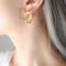 [316L鈦鋼]幾何仿珍珠耳環F651 - F651-金色耳环
