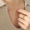 [316L鈦鋼]設計師鑲嵌戒指A421 - A421-金色白珍珠戒指, 6号