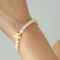 [316L鈦鋼]法式花朵珍珠項鏈P1387-E388 - E388-金色手链-17+5cm
