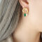 [316L鈦鋼]珍珠玻璃石耳環F697 - F697-金色耳环