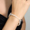 [316L鈦鋼]法式花朵珍珠項鏈P1387-E388 - E388-钢色手链-17+5cm