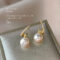 [925銀針]珍珠幾何異形耳環 - A125淡水珍珠耳钉