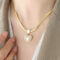 [316L鈦鋼]法式心形彩珠項鏈P1408 - P1408-金色项链-40+5cm