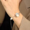 [316L鈦鋼]珍珠拼接鏈條手鏈 - 钢色手链15+5cm