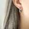 [316L鈦鋼]復古瑪瑙U形耳環F685 - F685-钢色绿玛瑙耳环