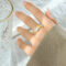 [316L鈦鋼]心形玻璃石戒指A433 - A433-玻璃石金色戒指, 6号