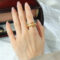 [316L鈦鋼]圓環設計玻璃石戒指A435 - A435-香槟色玻璃石金色戒指, 7.5号