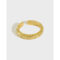 [925純銀]極簡光面菱形紋戒指 - 18K金色【14号/可调节】, 开口可调节