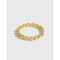 [925純銀]小眾幾何扁圓珠戒指 - 18K金色, 11号