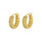 [925純銀]ins編織紋理質感耳扣 - 18K金色, 925银