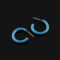 [蚊香盤]藍色圓圈耳環 - 有耳洞。银针