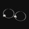 [蚊香盤]個性大耳圈珍珠耳環 - 有耳洞。银针。银色