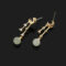 [蚊香盤]和田玉復古月亮耳環 - 有耳洞。银针