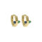 [925純銀]幾何圓形鋯石耳扣 - 18K金色, 925银