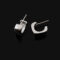[蚊香盤]簡約素圈方形耳環 - 有耳洞。银针