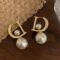 [🇰🇷韓.代工]法式珍珠金屬耳環 - 镀金珍珠两戴款